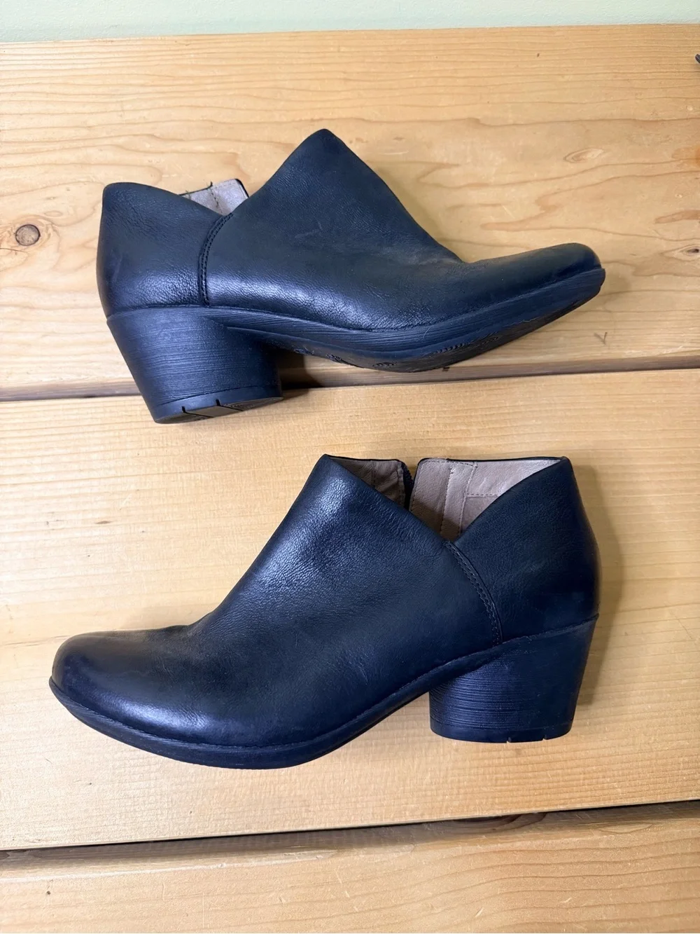 Dansko Raina Ankle Booties Womens 7.5 8 38 Black Leather Comfort Casual Bohemian